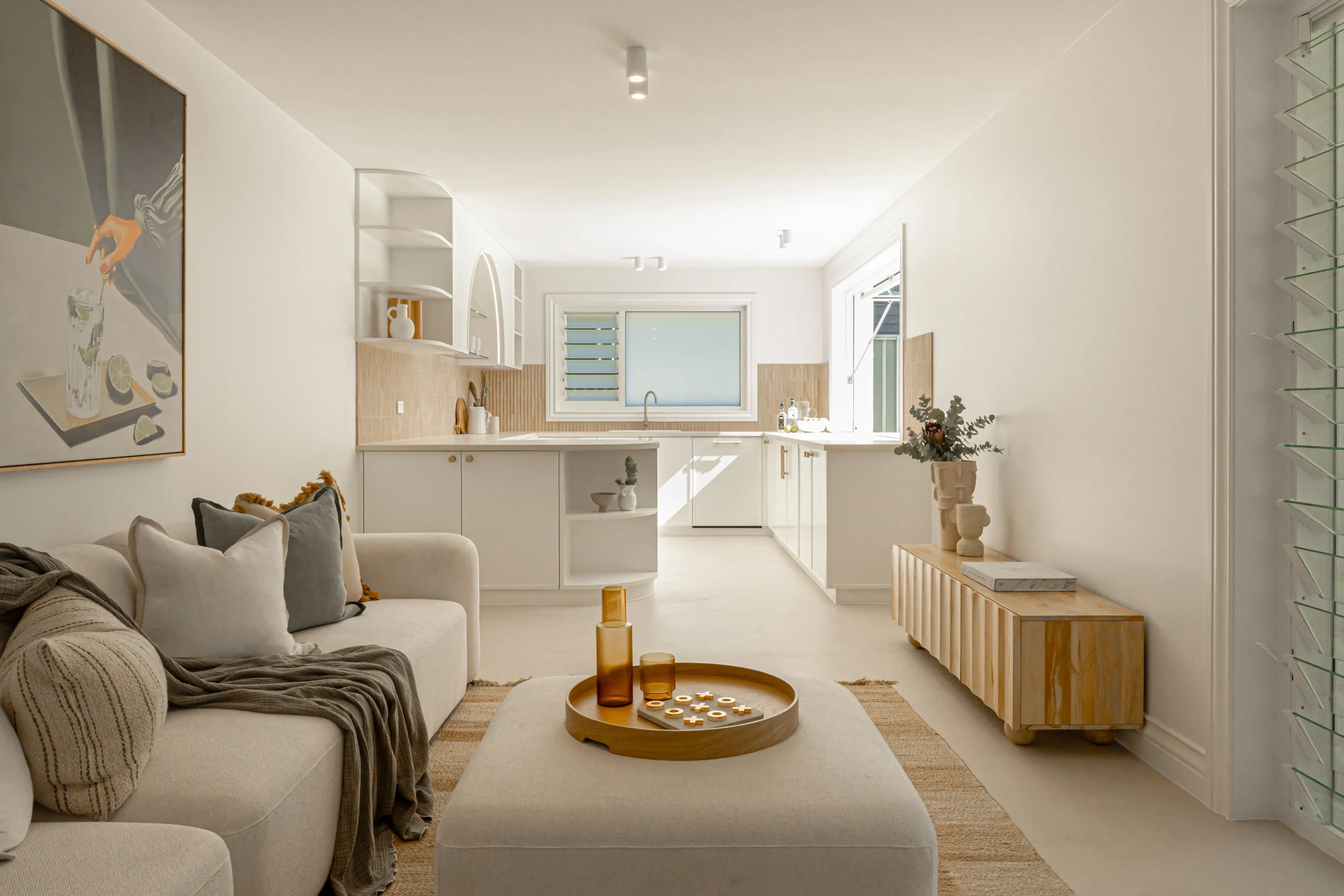 Open-plan kitchen and living renovation wired by Wired Up Electrical